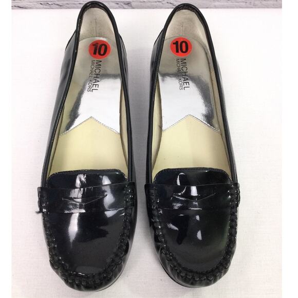 Michael Michael Kors Round Toe Preppy Patent Leather Minimalist Penny Loafer 10 - Picture 2 of 10